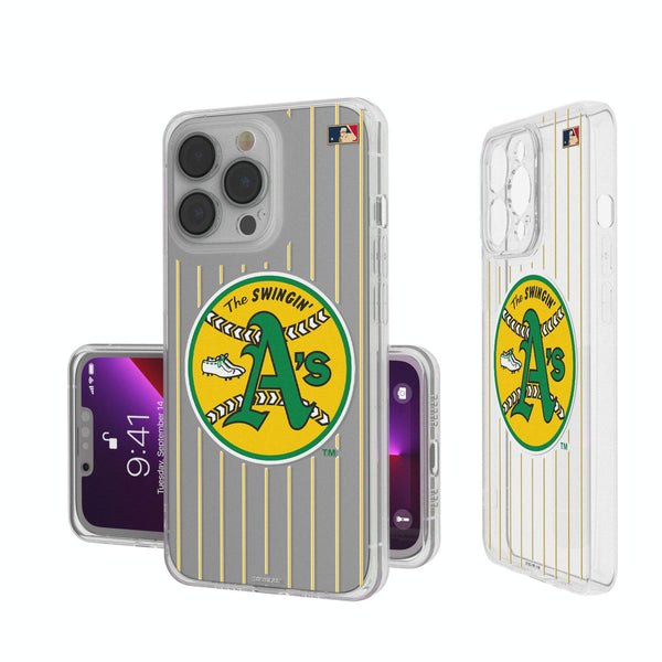 Oakland As 1971-1981 - Cooperstown Collection Pinstripe iPhone Clear Case