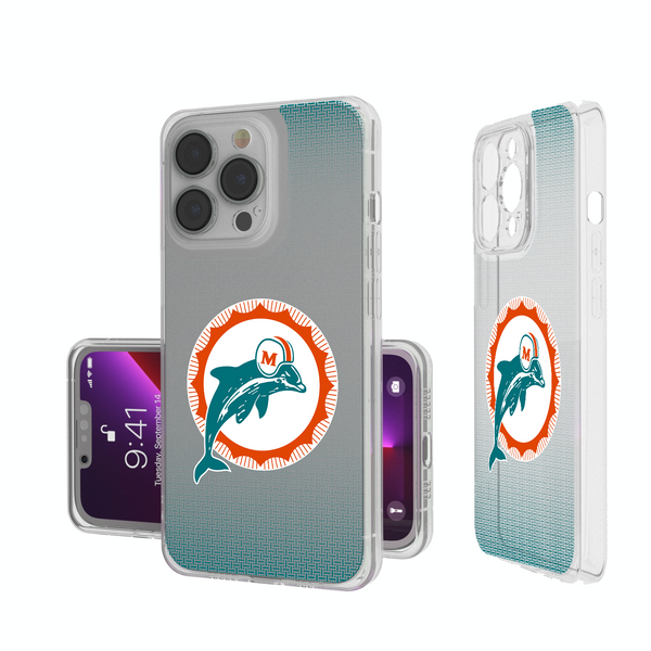 Miami Dolphins 1966-1973 Historic Collection Linen iPhone Clear Phone Case