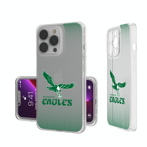 Philadelphia Eagles 1973-1995 Historic Collection Linen iPhone Clear Phone Case