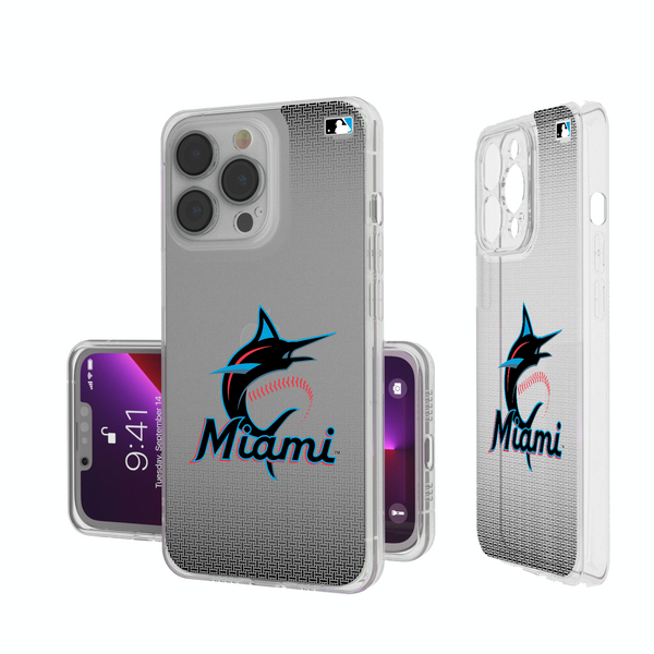 Miami Marlins Linen iPhone Clear Phone Case