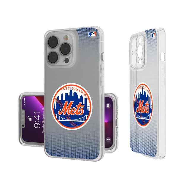 New York Mets Linen iPhone Clear Phone Case