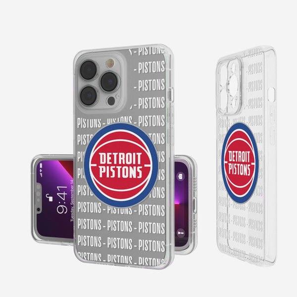 Detroit Pistons Blackletter iPhone Clear Case