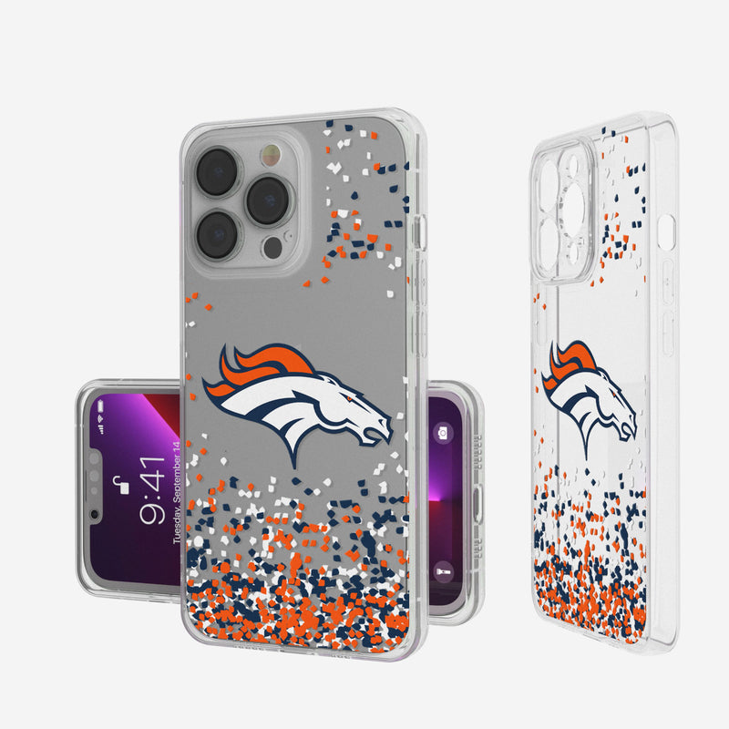 Denver Broncos Confetti iPhone Clear Case