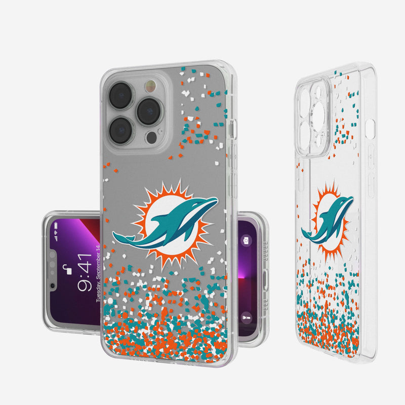 Miami Dolphins Confetti iPhone Clear Case