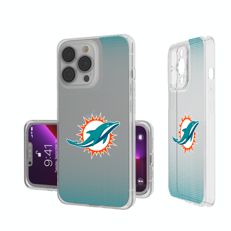 Miami Dolphins Linen iPhone Clear Phone Case