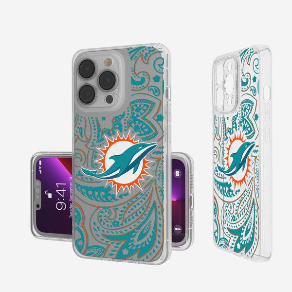 Miami Dolphins Paisley iPhone Clear Case