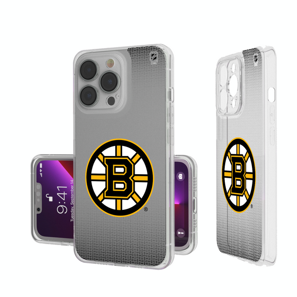Boston Bruins Linen iPhone Clear Phone Case