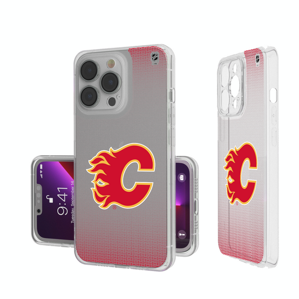 Calgary Flames Linen iPhone Clear Phone Case