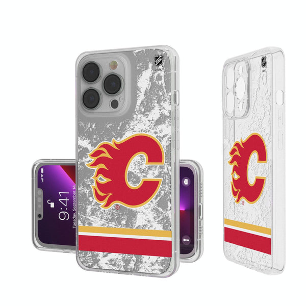 Calgary Flames Ice Stripe iPhone Clear Case