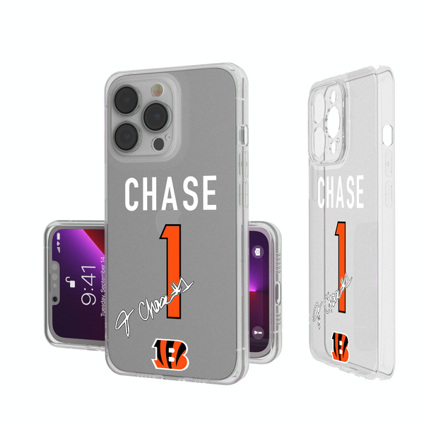 Ja'Marr Chase Cincinnati Bengals 1 Ready iPhone Clear Phone Case