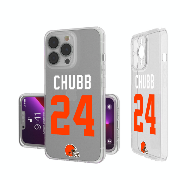 Nick Chubb Cleveland Browns 24 Ready iPhone Clear Phone Case