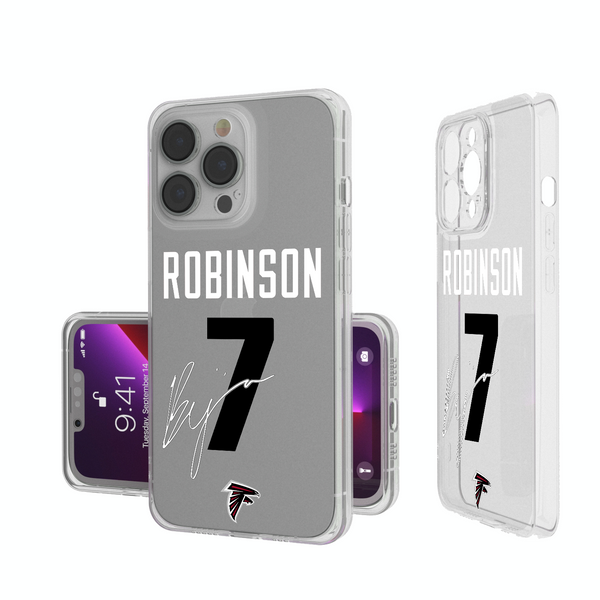 Bijan Robinson Atlanta Falcons 7 Ready iPhone Clear Phone Case