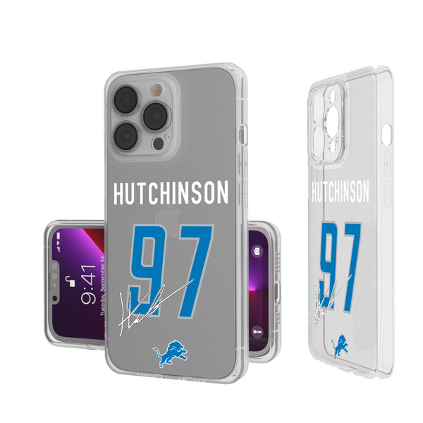 Aidan Hutchinson Detroit Lions 97 Ready iPhone Clear Phone Case