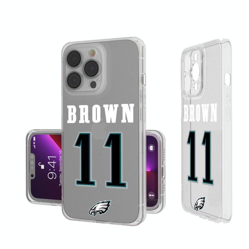 A.J. Brown Philadelphia Eagles 11 Ready iPhone Clear Phone Case