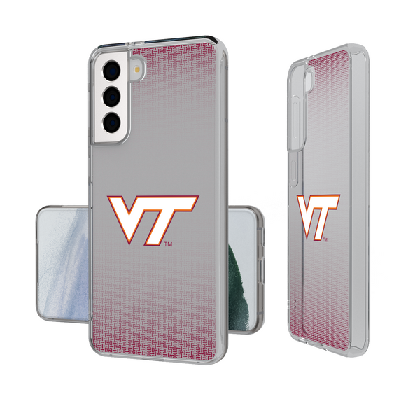 Virginia Tech Hokies Linen Galaxy Clear Phone Case