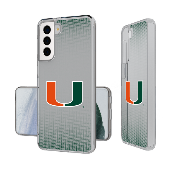 Miami Hurricanes Linen Galaxy Clear Phone Case