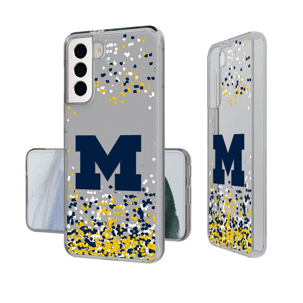 Michigan Wolverines Confetti Galaxy Clear Case