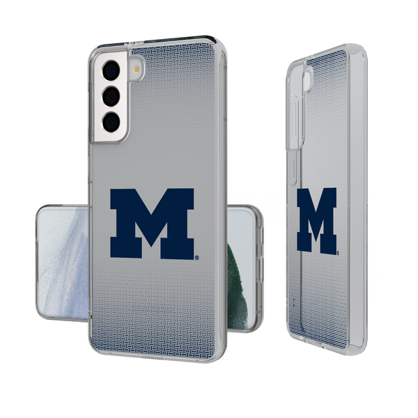 Michigan Wolverines Linen Galaxy Clear Phone Case