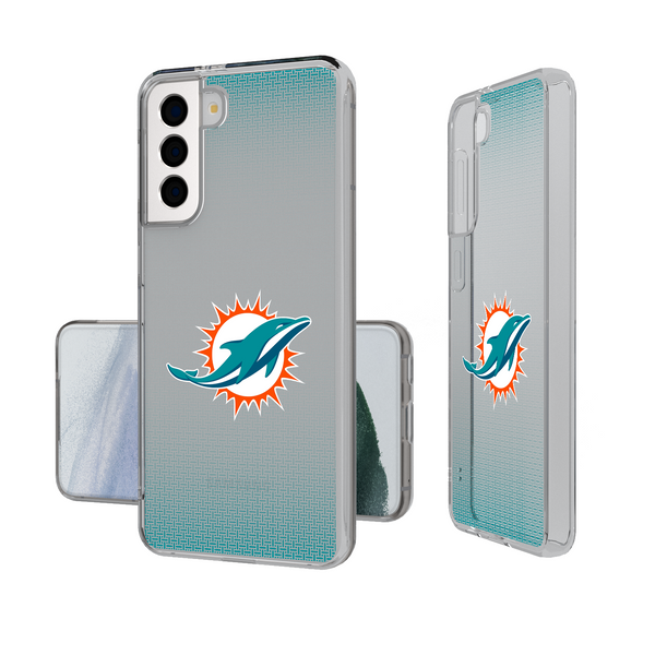 Miami Dolphins Linen Galaxy Clear Phone Case