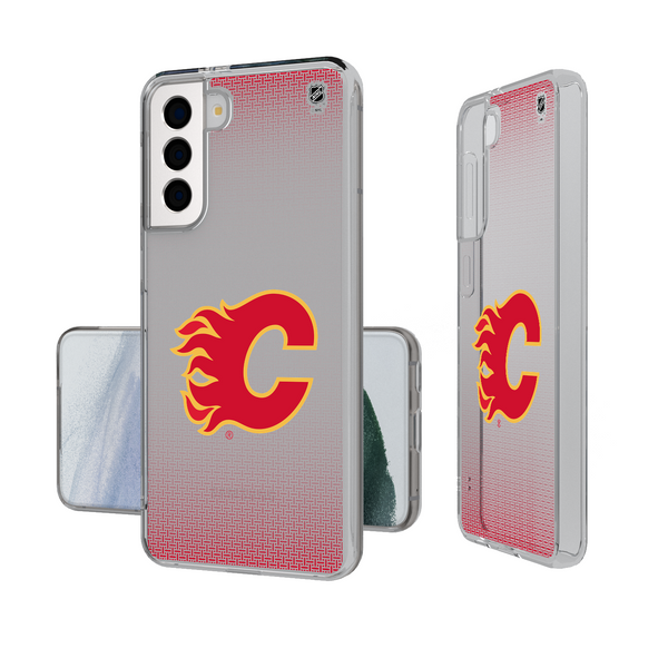 Calgary Flames Linen Galaxy Clear Phone Case