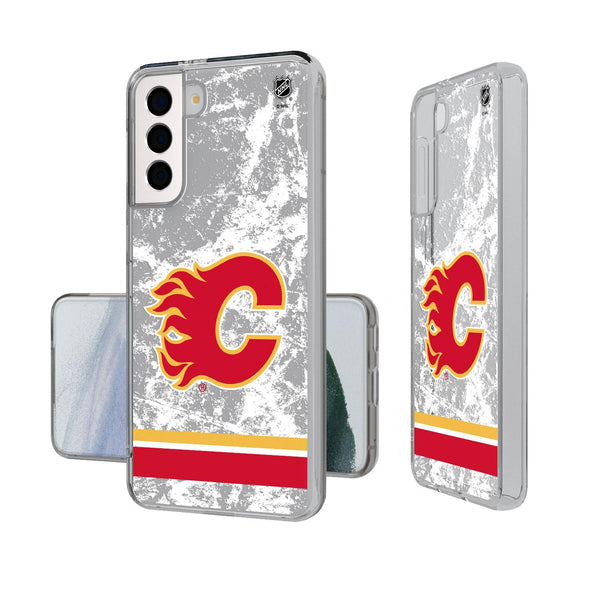 Calgary Flames Ice Stripe Galaxy Clear Case
