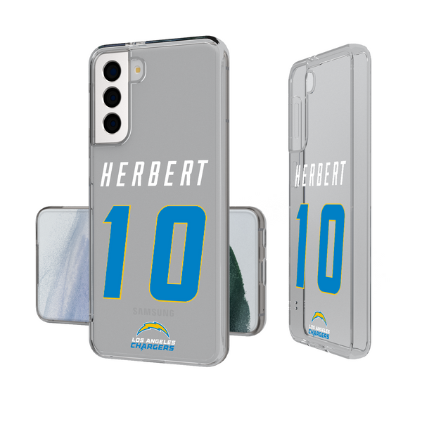 Justin Herbert Los Angeles Chargers 10 Ready Galaxy Clear Phone Case