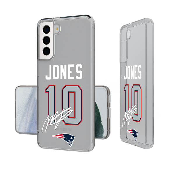 Mac Jones New England Patriots 10 Ready Galaxy Clear Phone Case