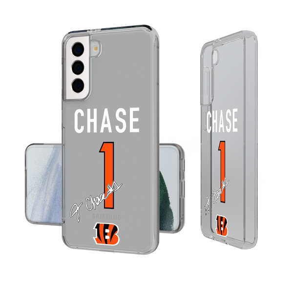 Ja'Marr Chase Cincinnati Bengals 1 Ready Galaxy Clear Phone Case