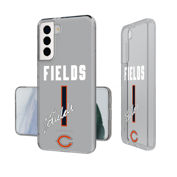 Justin Fields Chicago Bears 1 Ready Galaxy Clear Phone Case