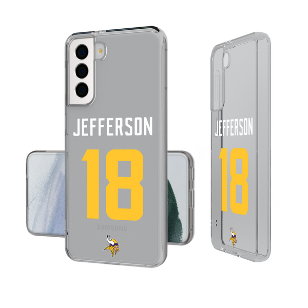 Justin Jefferson Minnesota Vikings 18 Ready Galaxy Clear Phone Case