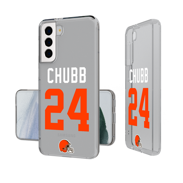 Nick Chubb Cleveland Browns 24 Ready Galaxy Clear Phone Case