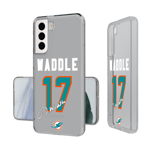 Jaylen Waddle Miami Dolphins 17 Ready Galaxy Clear Phone Case