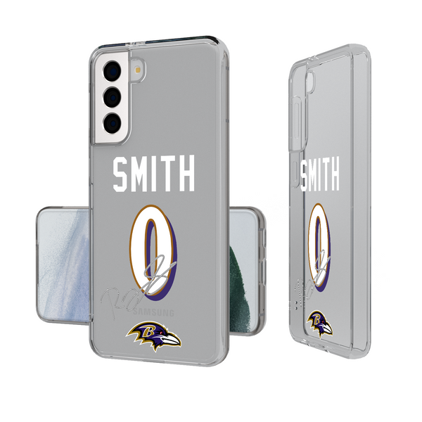Roquan Smith Baltimore Ravens 0 Ready Galaxy Clear Phone Case