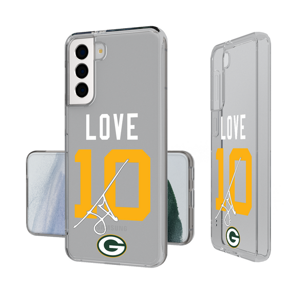 Jordan Love Green Bay Packers 10 Ready Galaxy Clear Phone Case