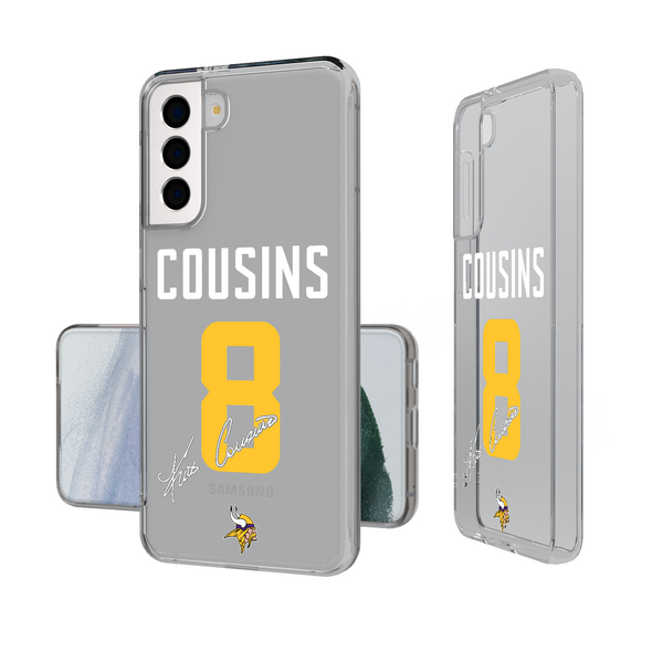 Kirk Cousins Minnesota Vikings 8 Ready Galaxy Clear Phone Case