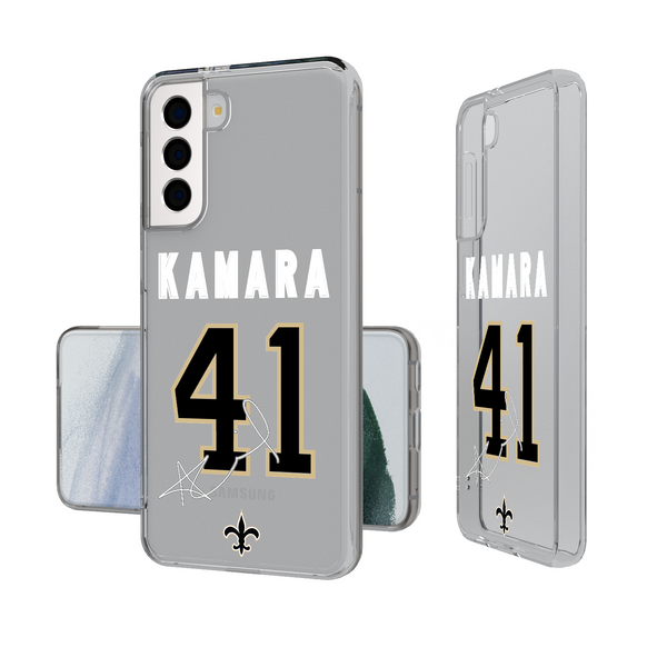 Alvin Kamara New Orleans Saints 41 Ready Galaxy Clear Phone Case