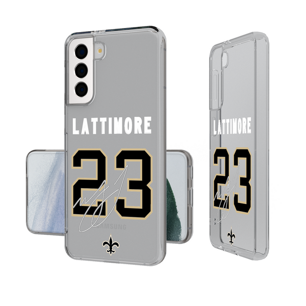 Marshon Lattimore New Orleans Saints 23 Ready Galaxy Clear Phone Case