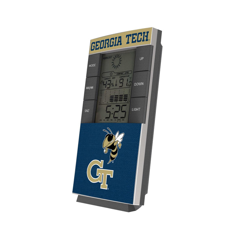 Georgia Tech Yellow Jackets Endzone Solid Digital Desk Clock