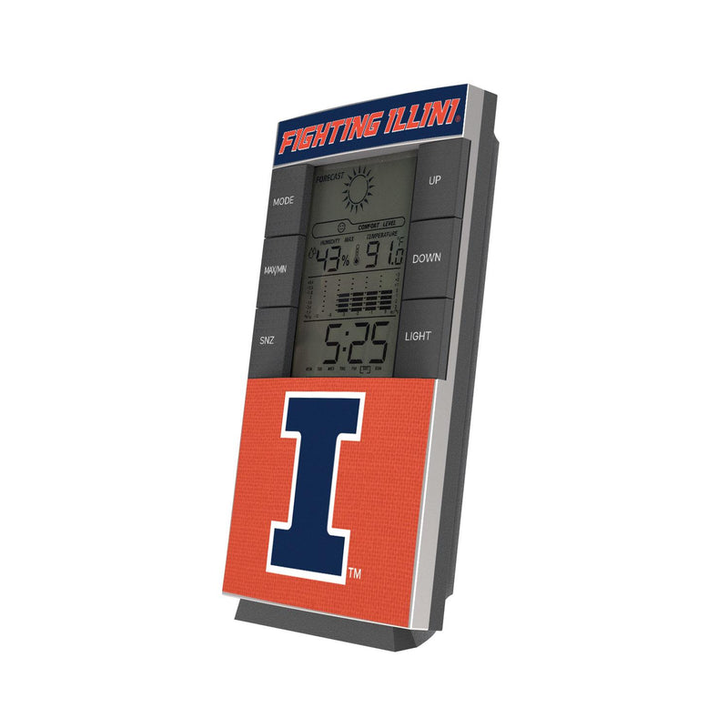 Illinois Fighting Illini Endzone Solid Digital Desk Clock