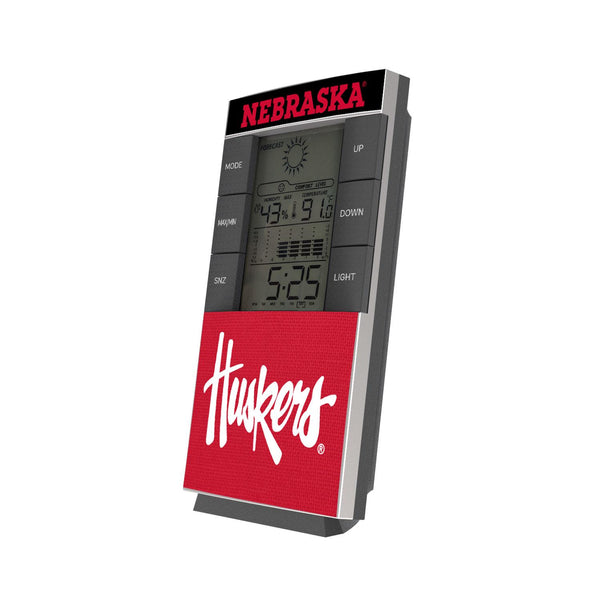 Nebraska Huskers Endzone Solid Digital Desk Clock