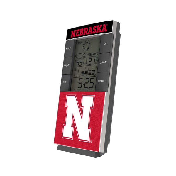 Nebraska Huskers N Endzone Solid Digital Desk Clock