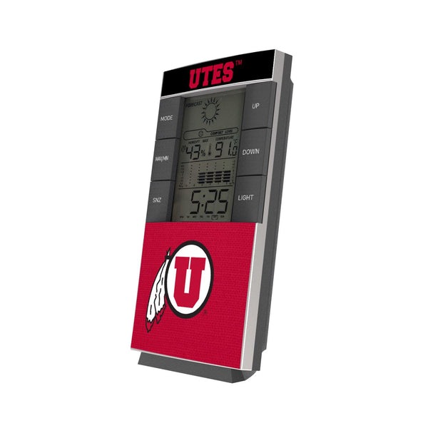 Utah Utes Endzone Solid Digital Desk Clock