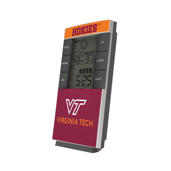 Virginia Tech Hokies Endzone Solid Digital Desk Clock