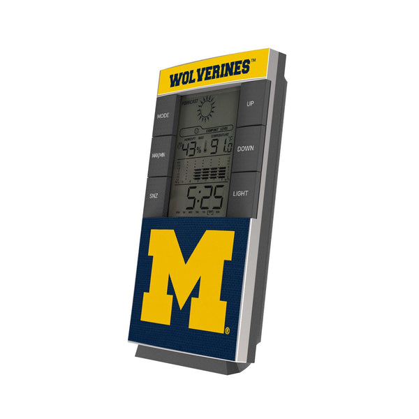 Michigan Wolverines Endzone Solid Digital Desk Clock