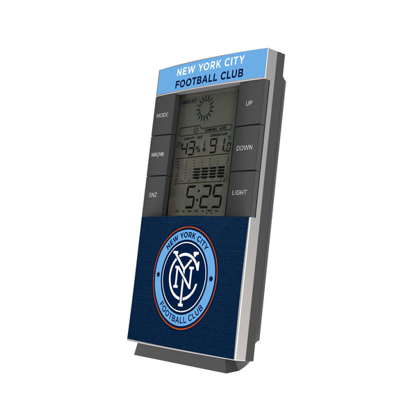 New York City FC  Solid Wordmark Digital Desk Clock
