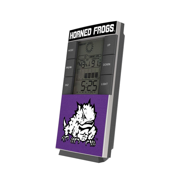 Texas Christian Horned Frogs Endzone Solid Digital Desk Clock