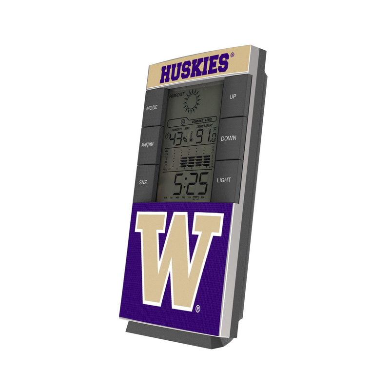 Washington Huskies Endzone Solid Digital Desk Clock