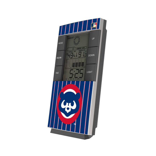 Chicago Cubs Home 1979-1998 - Cooperstown Collection Pinstripe Digital Desk Clock