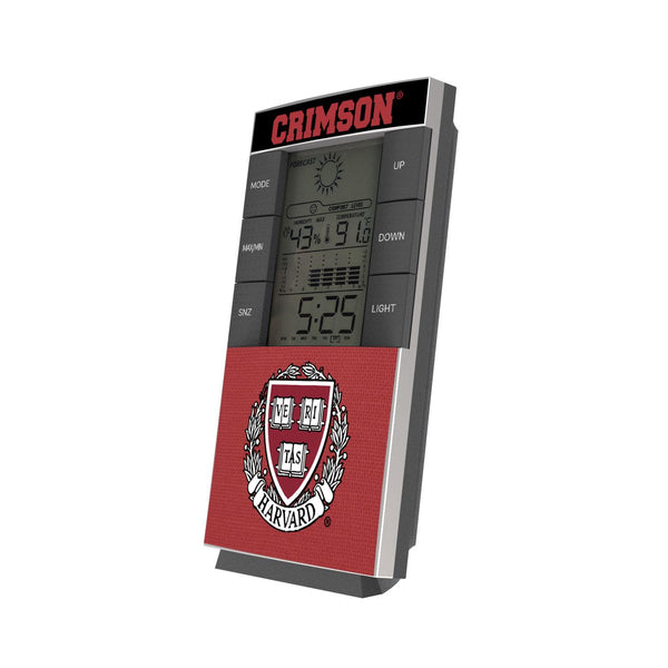 Harvard Crimson Endzone Solid Digital Desk Clock