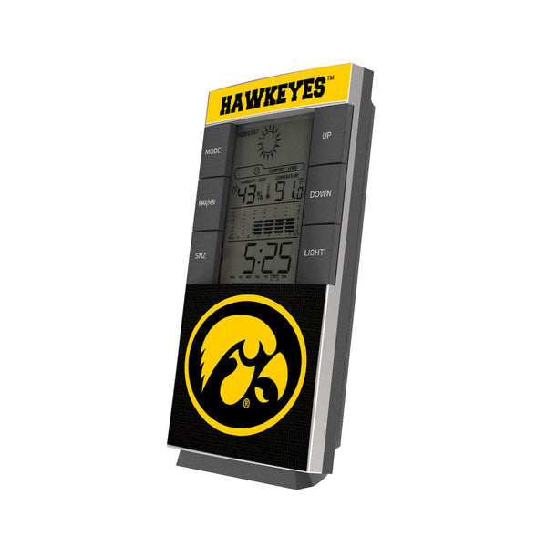 Iowa Hawkeyes Endzone Solid Digital Desk Clock